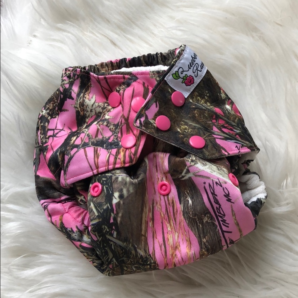 SAHM Pink Camo Pocket Cloth Diaper